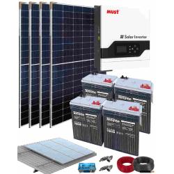 Kit solaire domestique hors réseau 3000W 24V 6400Whdia