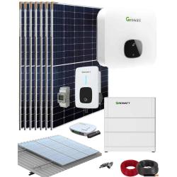 Kit solaire Chargeur de voiture au lithium 3000W 16kWhday Growatt